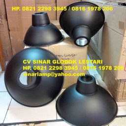 Kap Lampu Industri Black 16 inch dan 12 inch